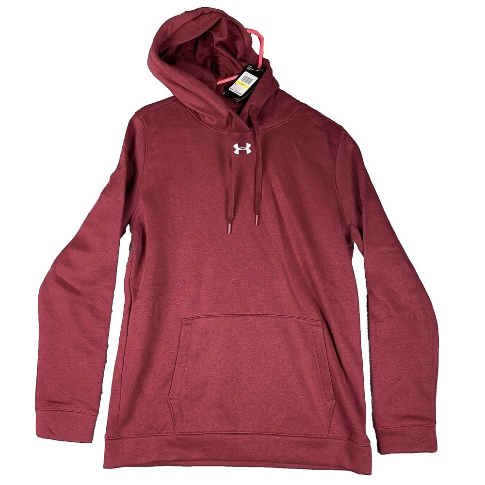 Under Armour Womens Hoodie Size M Red Loose Hustle Fleece Team‎ NEW 1300261